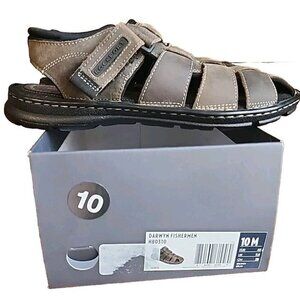Rockport Sandals Mens 10 M Darwyn Fishermen Brown Leather Closed Toe Shoes NEW